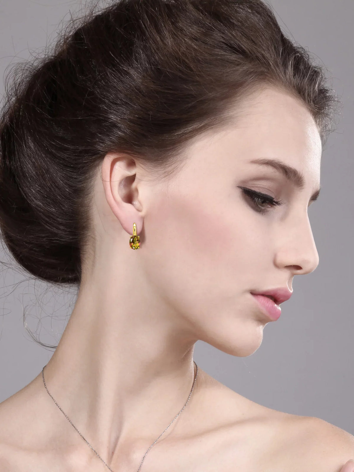 Topaz Earrings Plated Mystic Yellow Silver 9.00 18K Oval Mango King Stone Gem Gold Ct