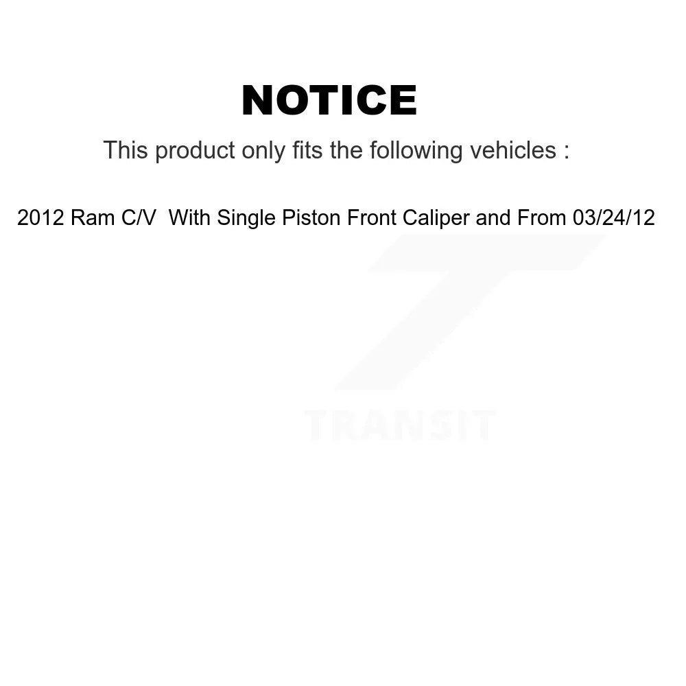 24 Rear With Coated Brake Auto From Caliper Rotors For Ceramic 2012 Piston Front Drilled 12 Kit Disc KCD-100639T Pads Single Transit And Slotted Ram 03 C/V