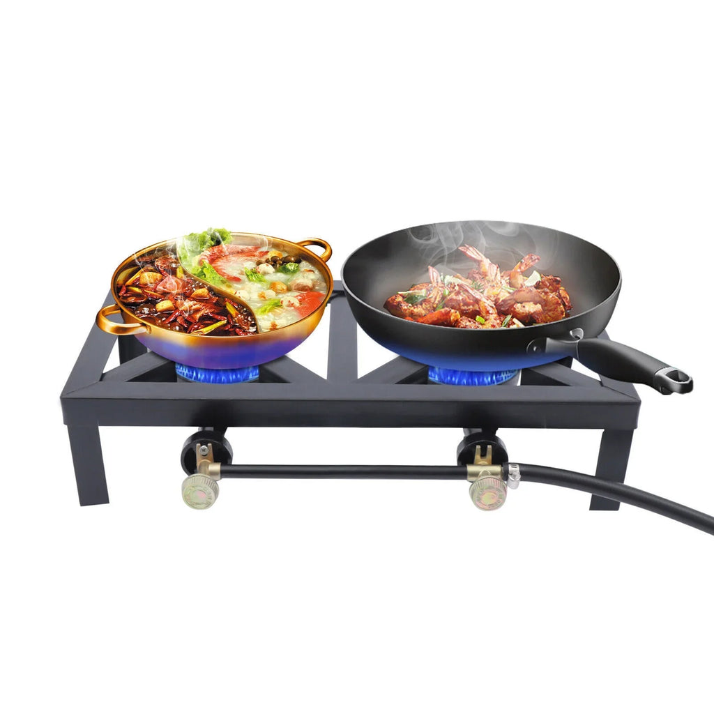 Hose Hiking Burners BBQ Gas Cooker Portable Stove 8KW/27295BTU 2 W/ Outdoor Propane Camping