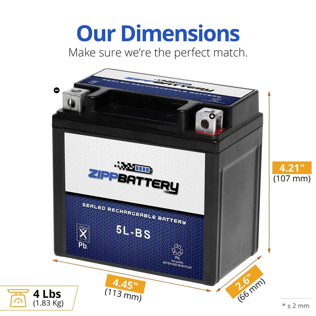 for Battery Atv Cat 90Cc Utility 2008 Ytx5L-Bs Arctic Battery Zipp Dvx90,