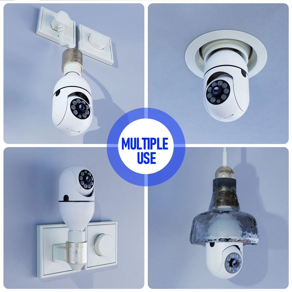 Wireless Camera Outdoor, Remote Wifi 2-Way Security E27 Detection Vision 360° 1080P Color Audio Night Dome Motion Access (2PCS) Camera TOGUARD Light IP Camera with Bulb 2.4G