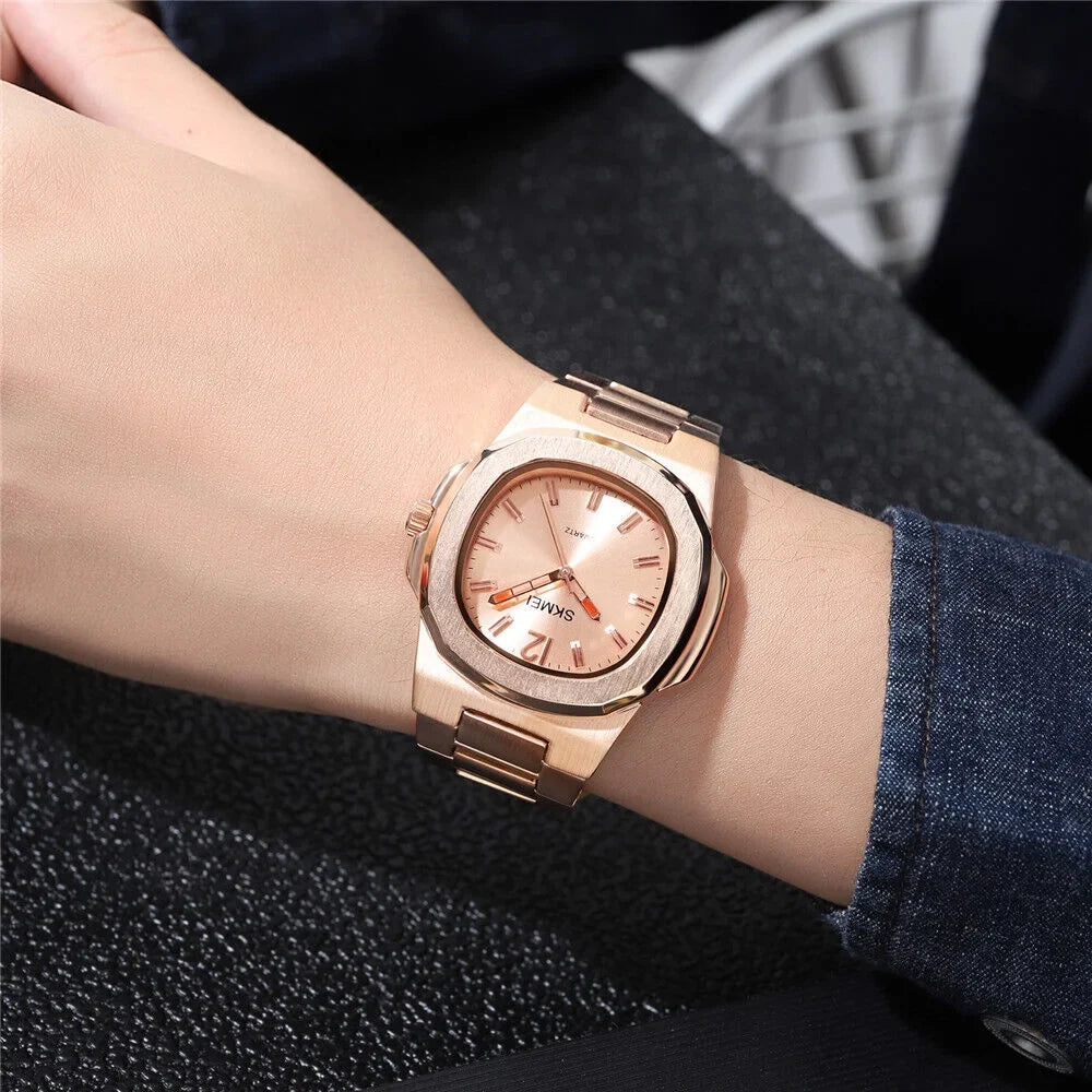 Luxury Watch Steel Business Gold Male For Men Gift Wristwatch Quartz