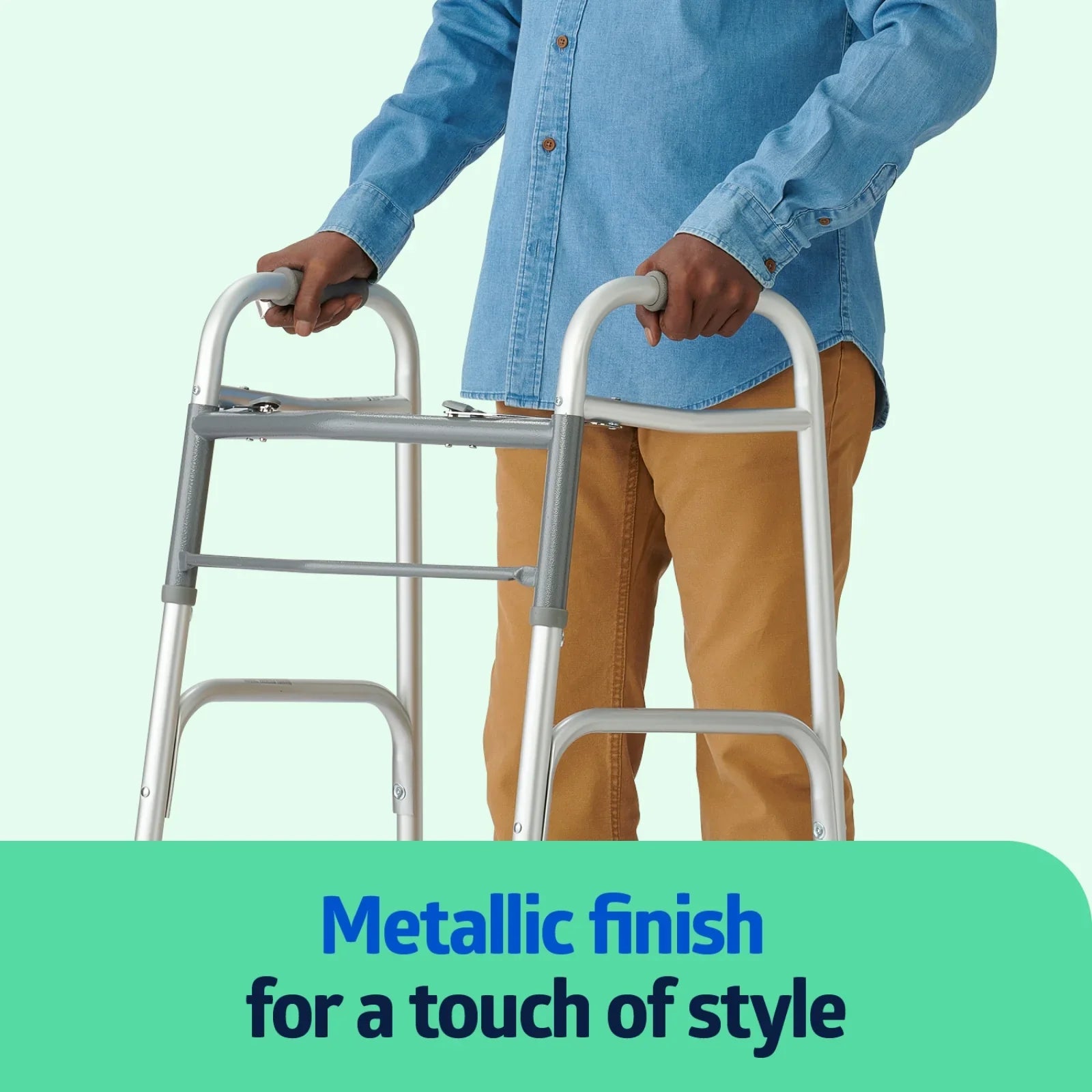 Folding Frame Wheels, 300 Lightweight Medline up lbs. Walker Aluminum 5” with to Supports