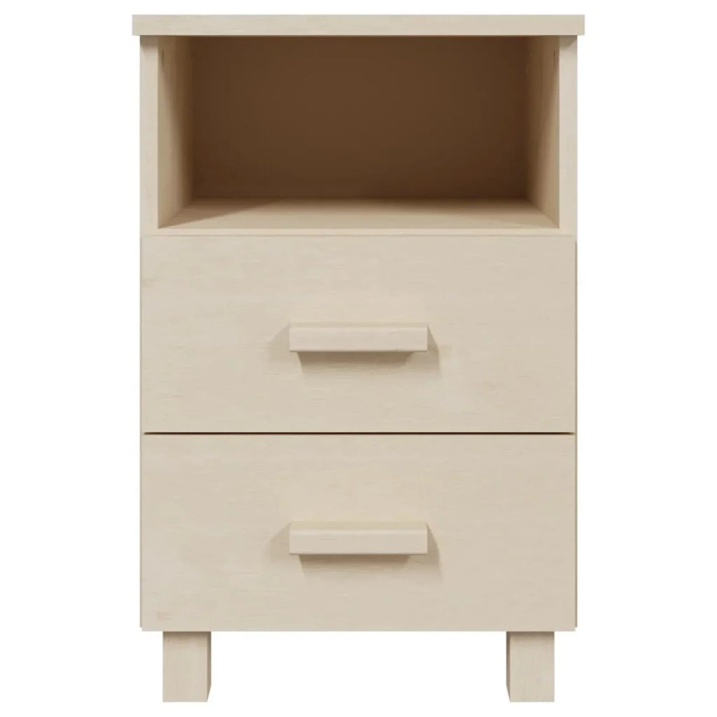 Honey HAMAR Brown 15.7"x13.8"x24.4" Bedside Cabinet Solid Htovila Pine Wood