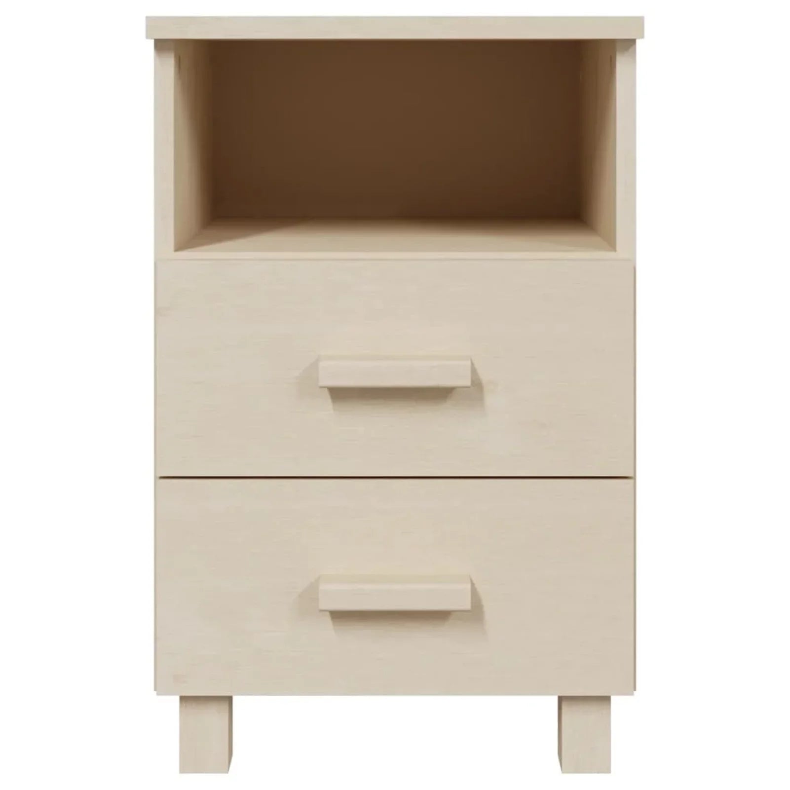 Honey HAMAR Brown 15.7"x13.8"x24.4" Bedside Cabinet Solid Htovila Pine Wood