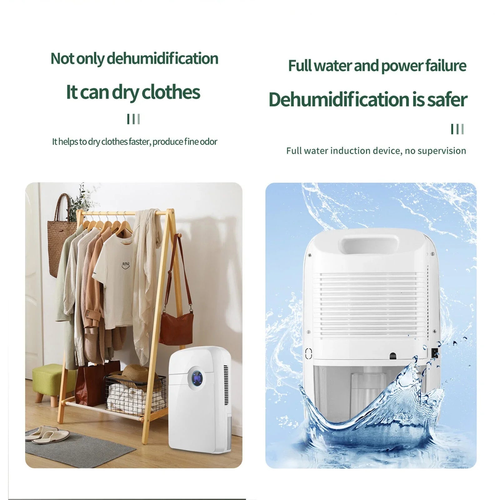 Bedroom Tank RV Moisture 2.5L MIni Compact Dryer Caravan w/ Drain Water for Portable Garage ZhdnBhnos Hose Dehumidifier