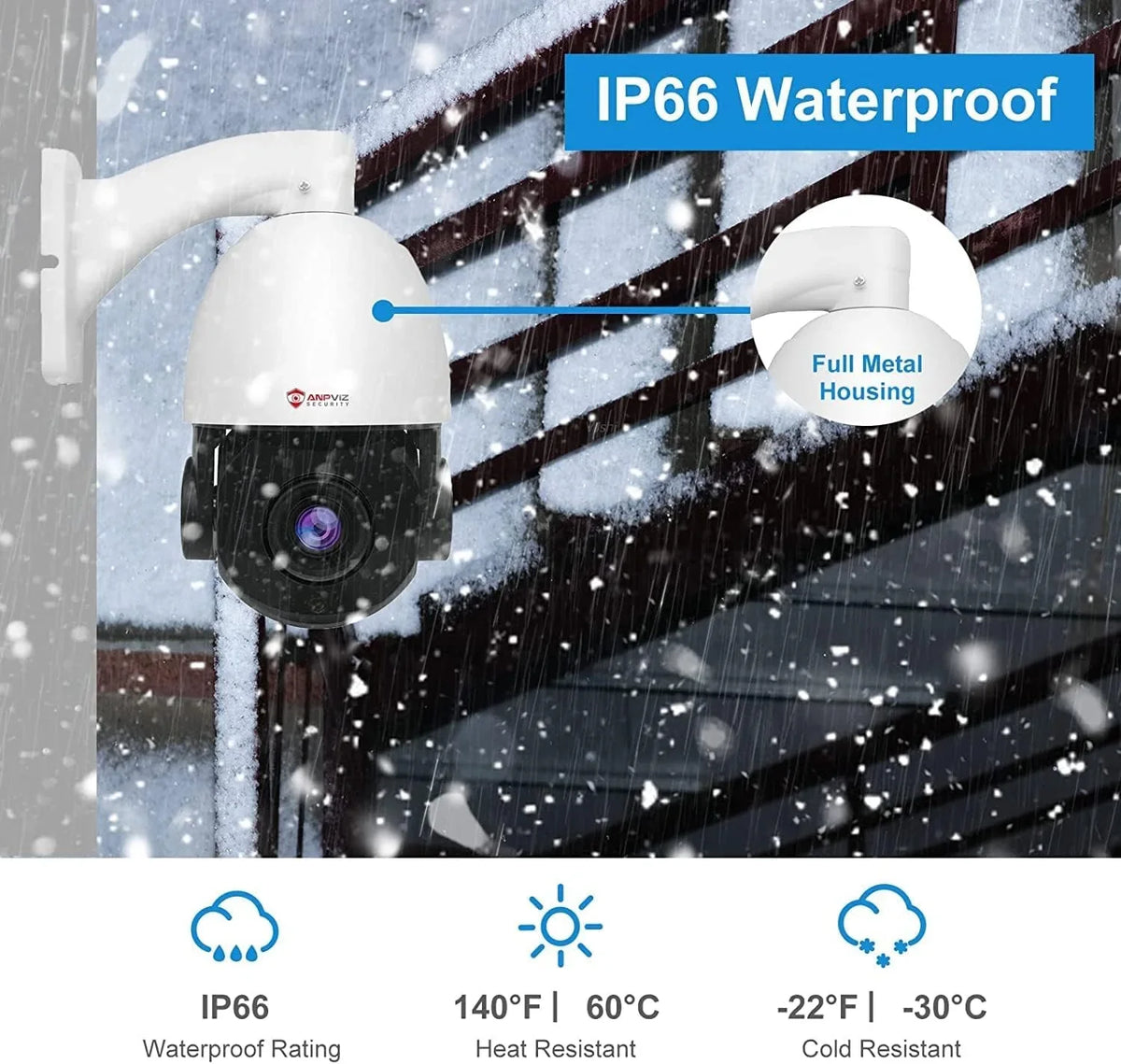 IP 20X Night Metal, PTZ 90°, Person Camera Camera Vehicle with Vision, IP66 IP Indoor Zoom, PTZ Mic/Audio, Security PoE Anpviz Surveillance Optical Waterproof IR 8MP 360°/Tilt Pan Outdoor Detection,