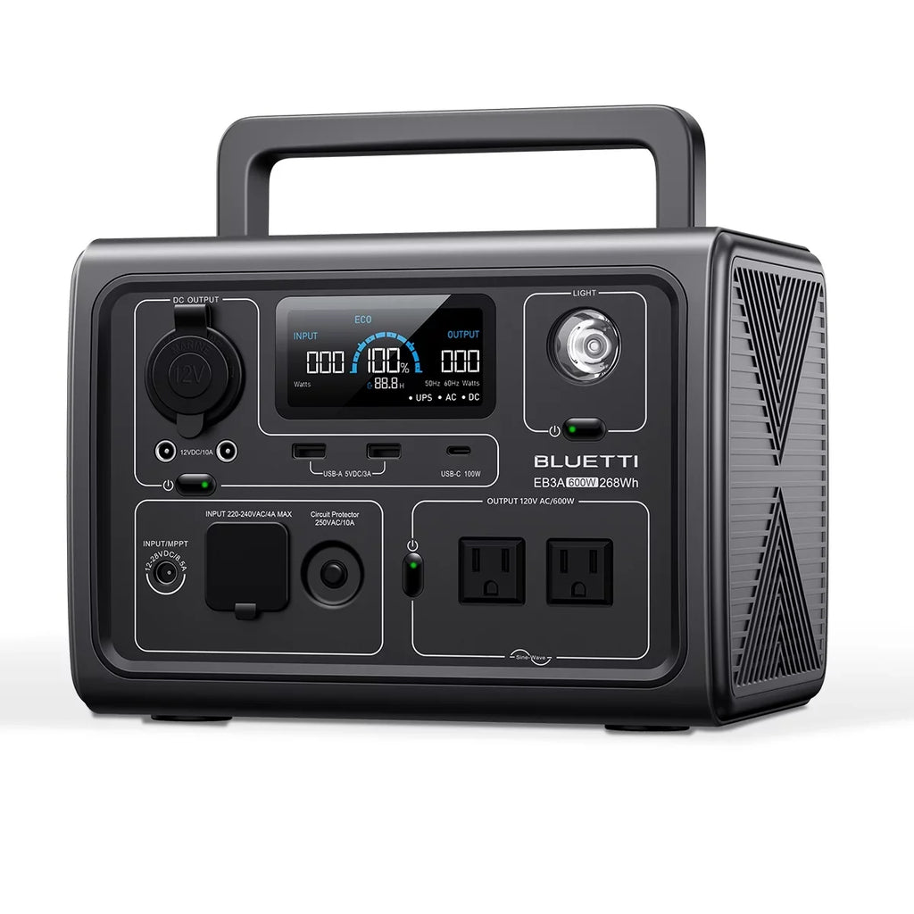 BLUETTI Station Generator, Power Home Bag,600W W/Carry LiFePO4 Use, EB3A Solar Generator, for Emergency 268Wh Portable Camping,