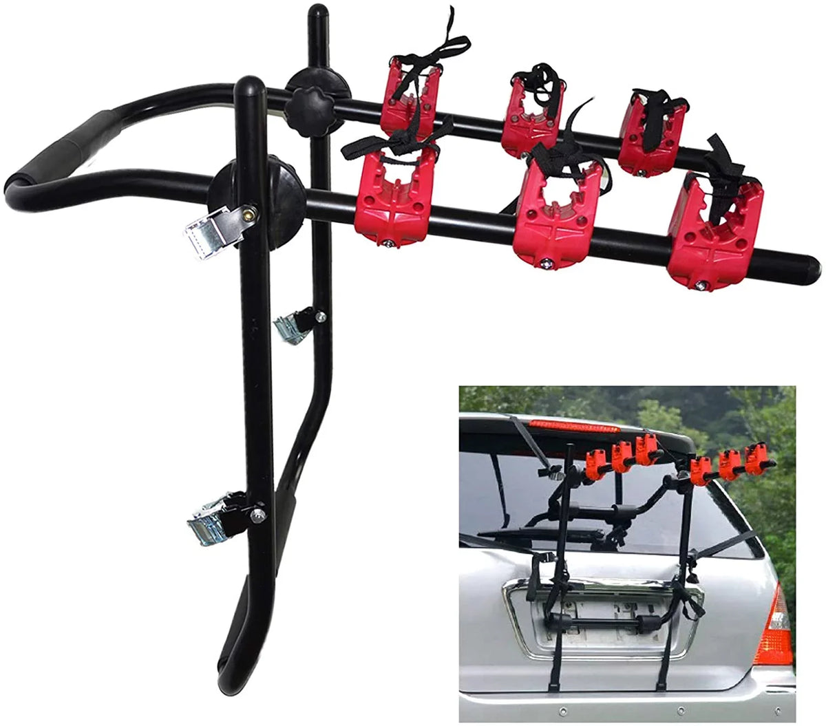 For Van Mount Carrier Hitch Fit Mount Trunk Car Rack 3-Bike Truck Auto WUZSTAR