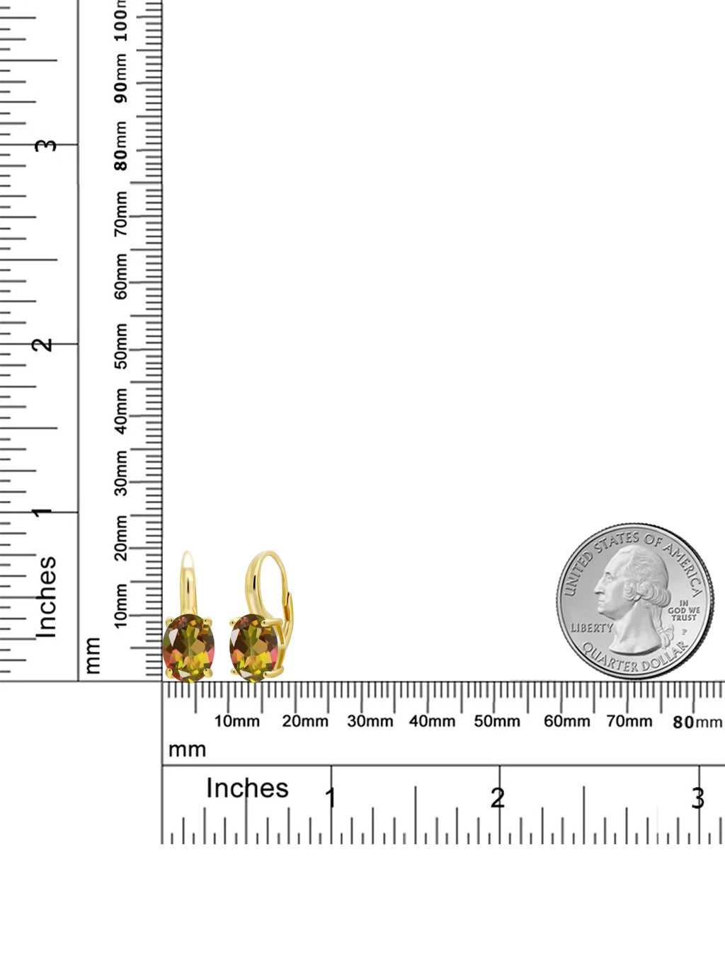 Topaz Earrings Plated Mystic Yellow Silver 9.00 18K Oval Mango King Stone Gem Gold Ct