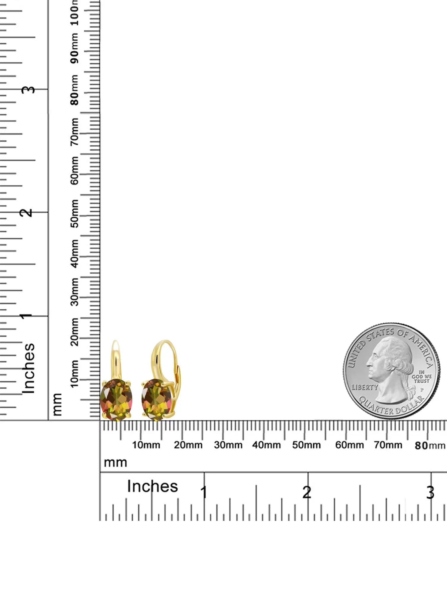 Topaz Earrings Plated Mystic Yellow Silver 9.00 18K Oval Mango King Stone Gem Gold Ct