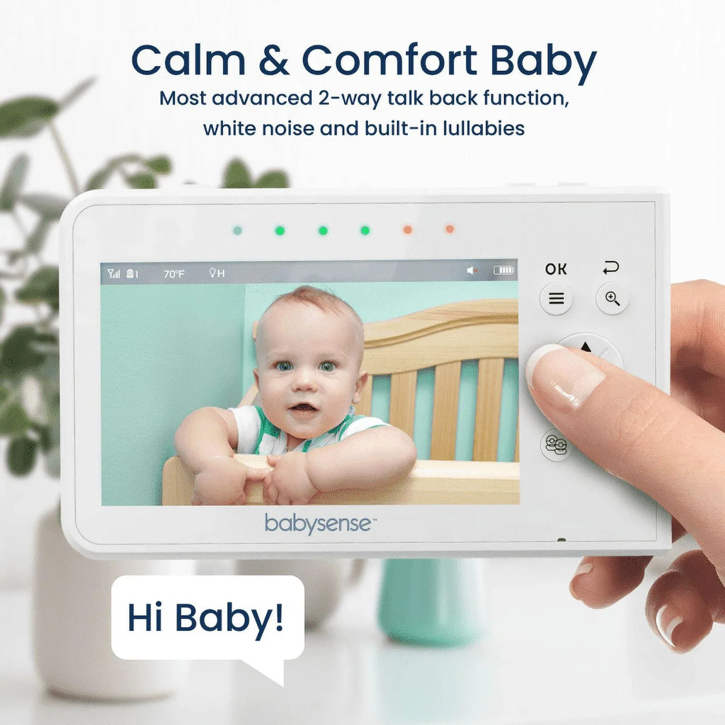 Two-Way Vision, Video Light Babysense with Screen Monitor, 4.3" Split Display Talk, & 2 PTZ Cameras, Long Range, Night V43 Baby