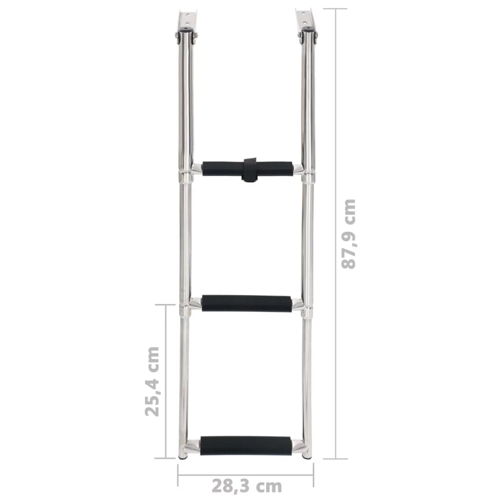 Ladder and Boarding Boat Mounting Ladder Dcenta Platform Swimming 3 for Telescopic Folding Non-Slip Steel Pool, Stainless
