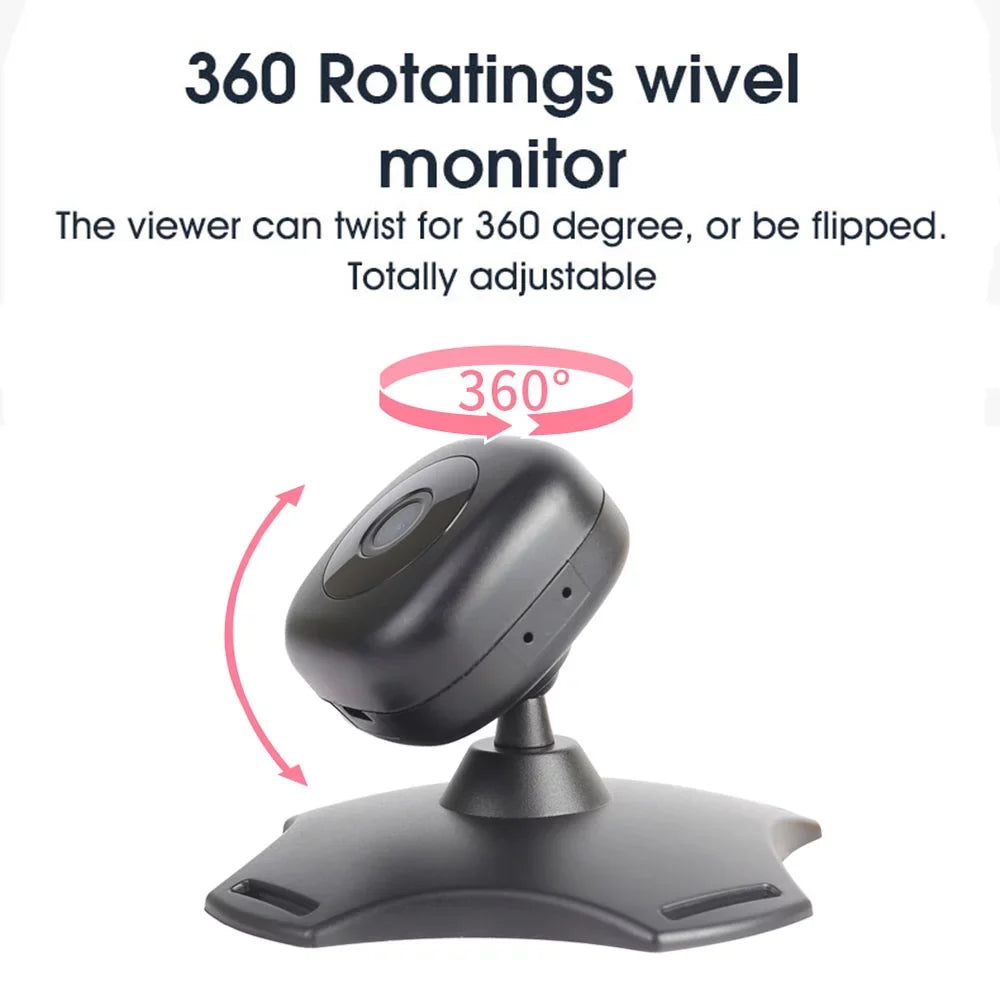 and Car Baby Camera 360° Wireless Powered Night Vision Anself with Rotation Mirror USB -