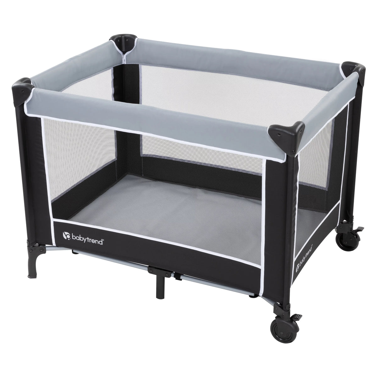 Trend Playard Grey, – with Twinkle Baby Unisex Portable Bassinet Flat