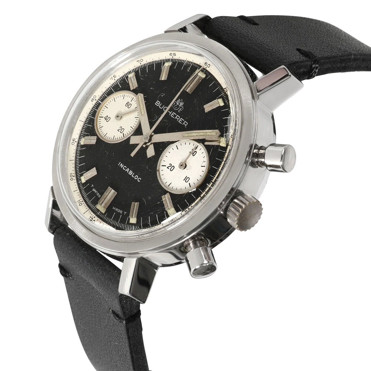 Vintage Stainless Men's Bucherer Chrono Chrono in Steel Pre-Owned Watch