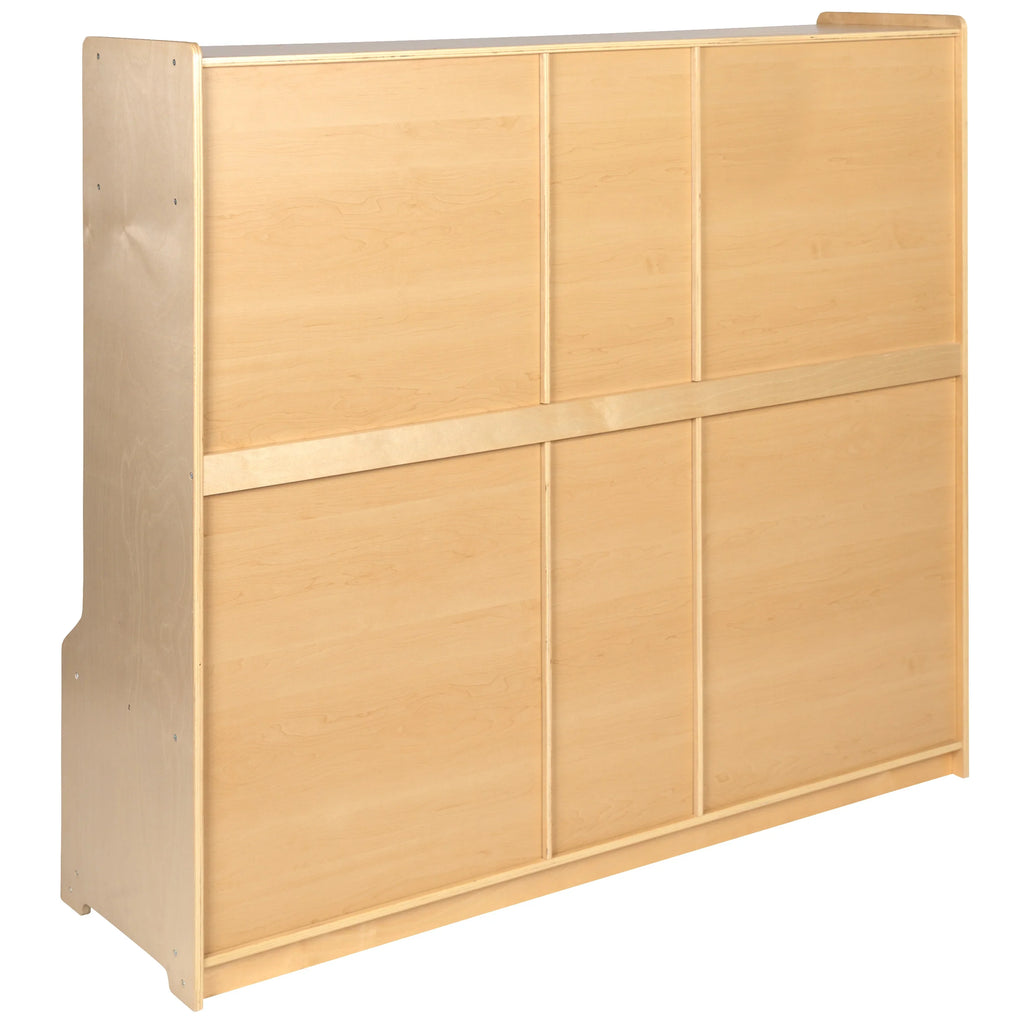 Cubbies, - Kid 48"L Storage Bench, and Friendly Wooden Design (Natural) 48"H BizChair Organizer School Section Hook-Safe, with x 5 Coat Locker