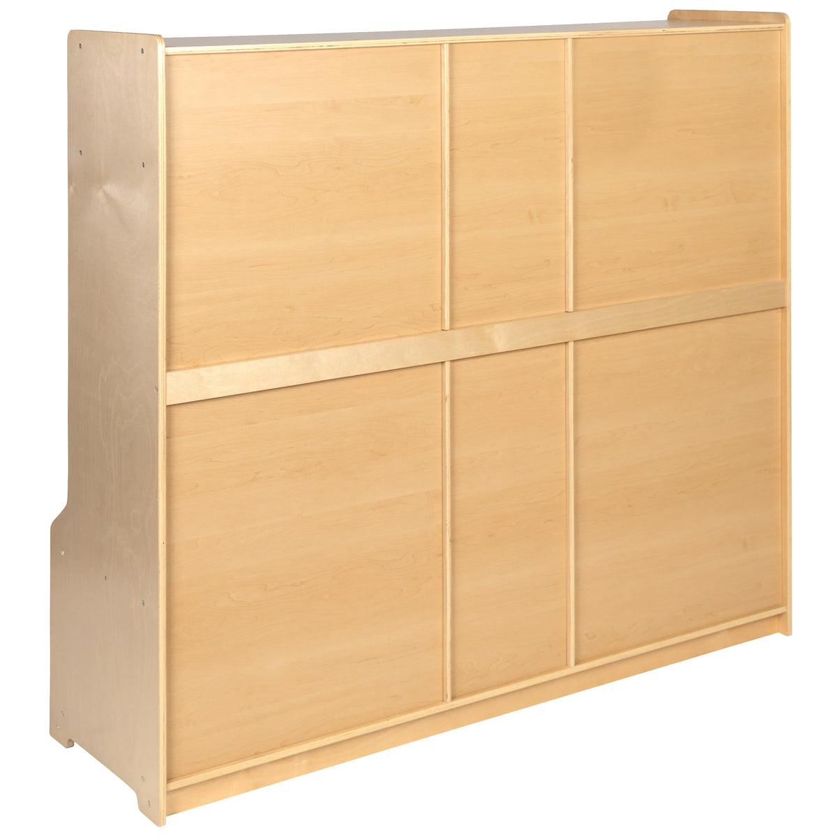 Cubbies, - Kid 48"L Storage Bench, and Friendly Wooden Design (Natural) 48"H BizChair Organizer School Section Hook-Safe, with x 5 Coat Locker