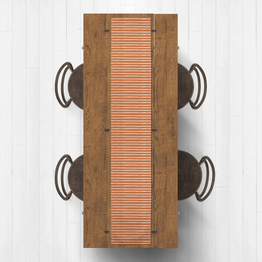 Products Sketch Runner 16x90 Orange Twill Poly Creative Table Stripes