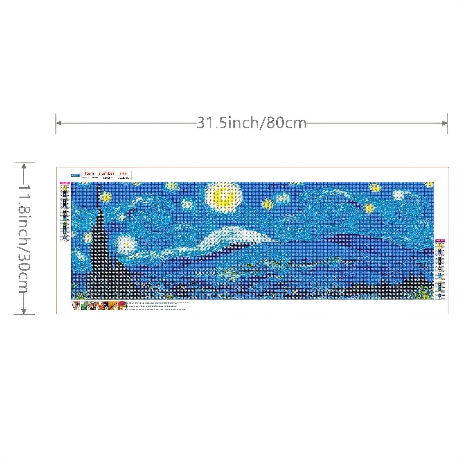 Van Create Masterpiece a Diamond This Set! Starry Sky DIY with 30x80cm 5D Painting Gogh's