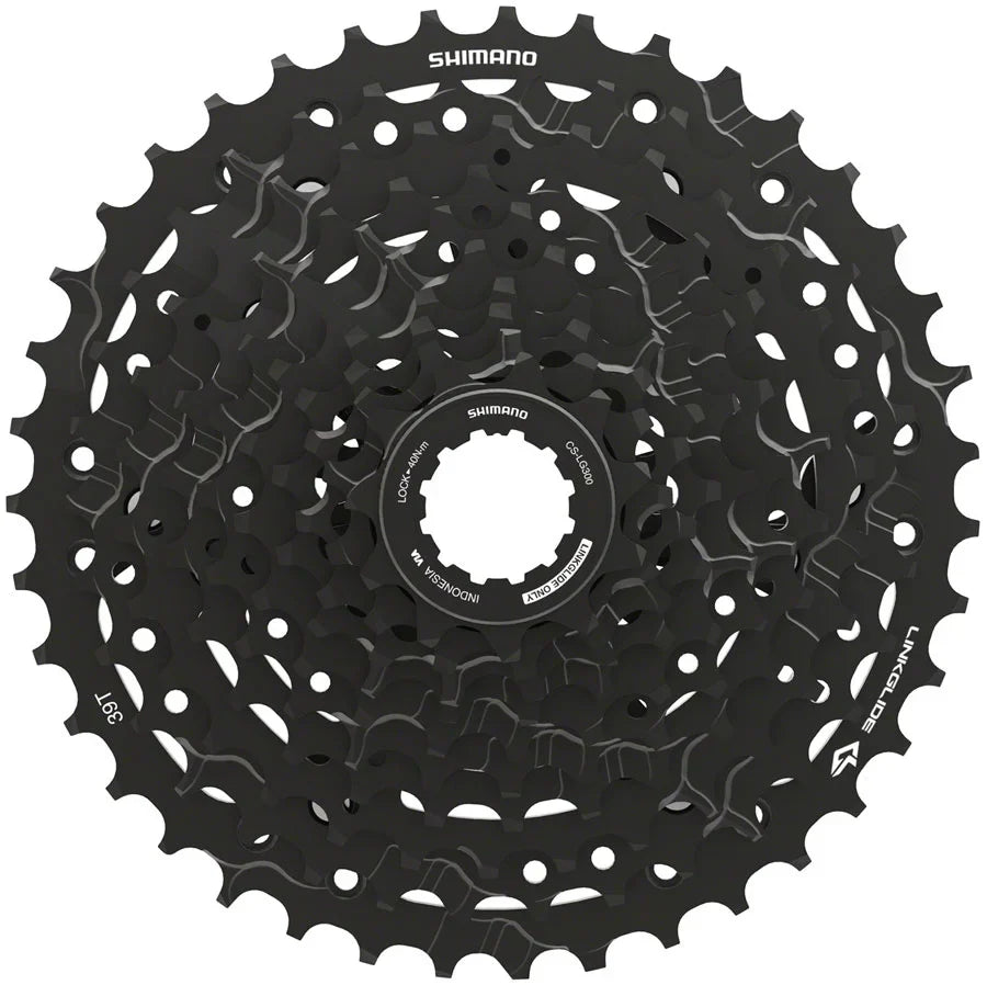 Black 10-Speed, 11-39t, CS-LG300-10 - CUES Shimano Cassette LINKGLIDE,