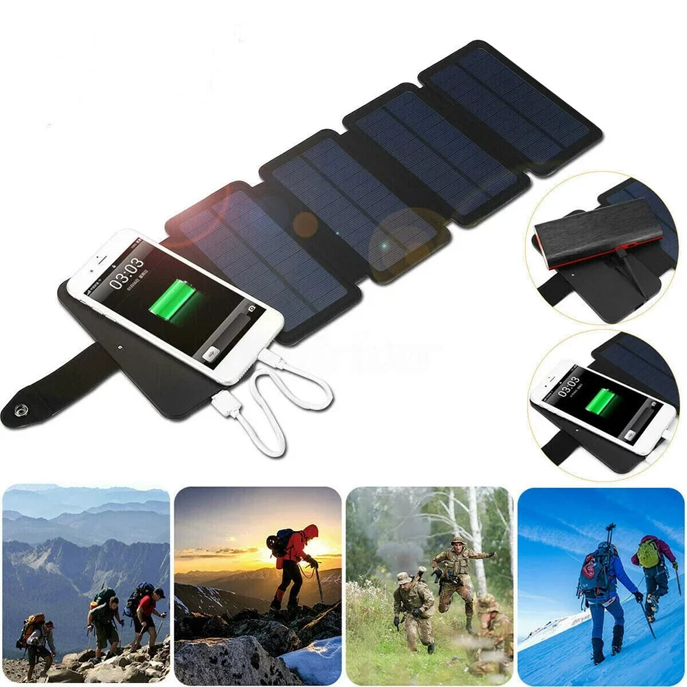 Charger Android Bank Charger Portable Compatible Solar with 4-Panel 7.2W Power iPhone, Wireless Jahy2Tech Phone
