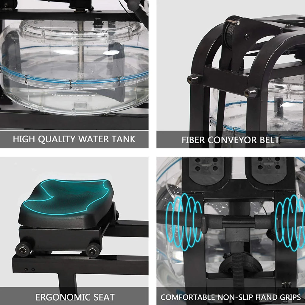 Water Rowig LCD Body Gym With Adjustable Moitor For Traiig Home Exercise Rower Resistace Whole Equipmet Water Machie Idoor