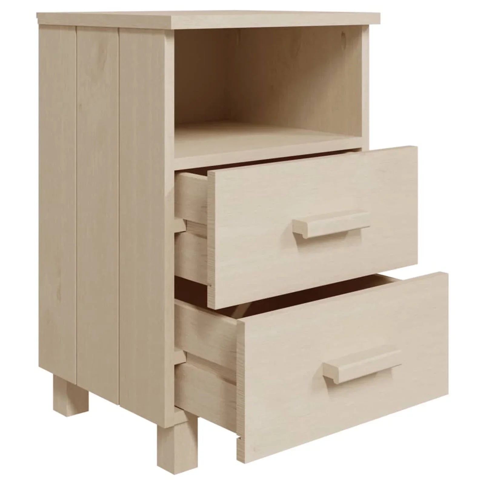 Honey HAMAR Brown 15.7"x13.8"x24.4" Bedside Cabinet Solid Htovila Pine Wood