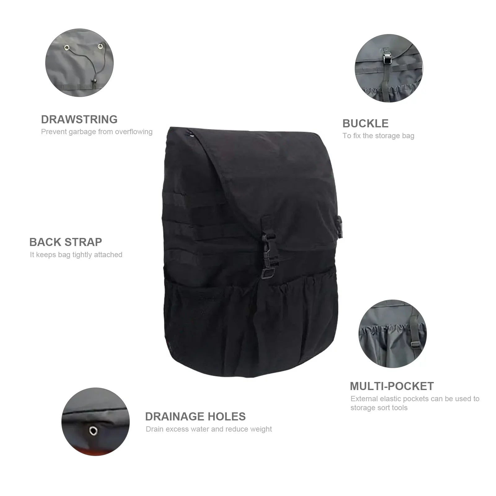Multi-Pockets Off-Road Gear Storage Bag Travel Lixada Tool Spare Camping Tire Car Organizer Cargo Backpack for
