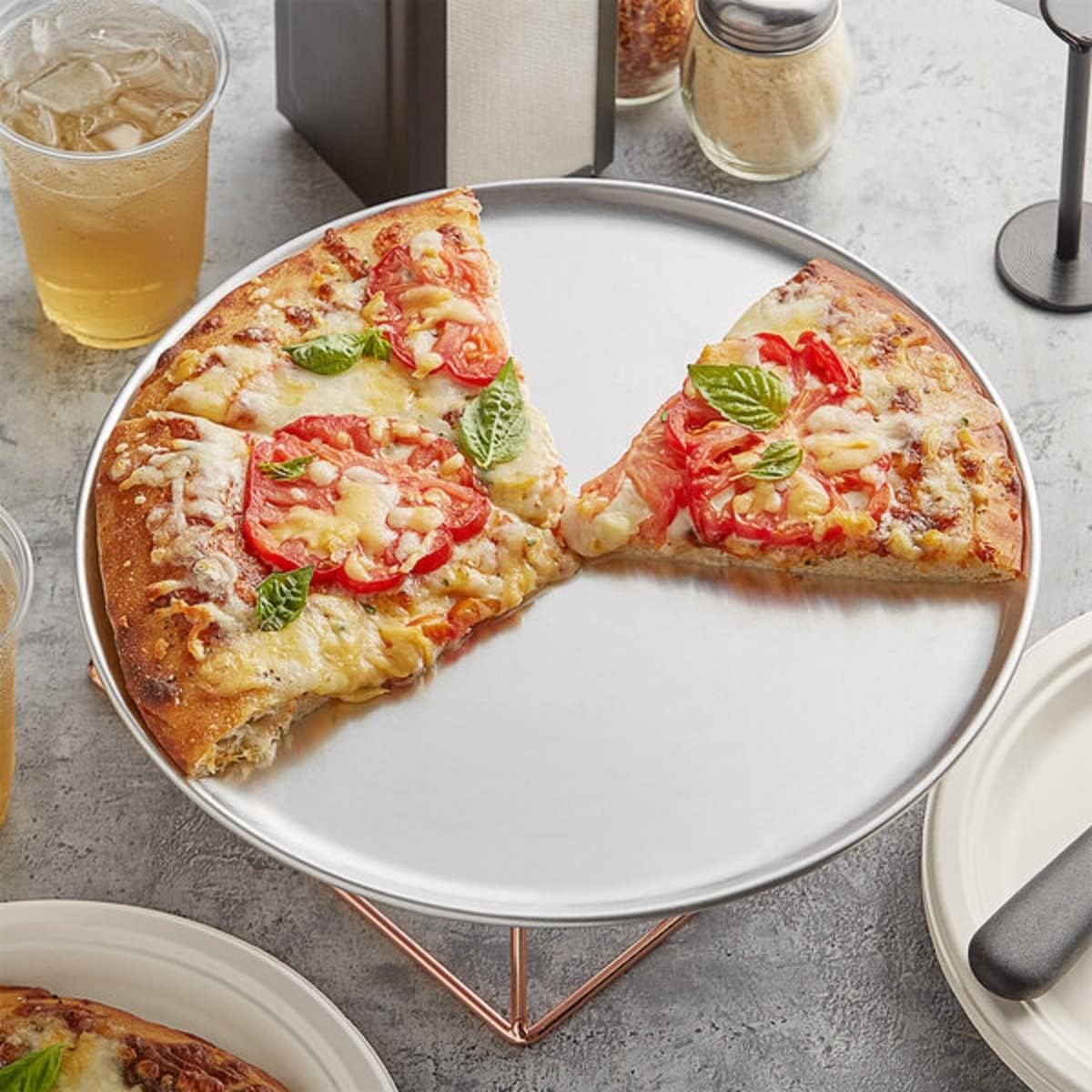 Set Coupe Tray of Pizza Home Kitchen 13” Style Round & Pan Bakeware Tray TrueCraftware- Pizza Baking for Baking Tray Restaurants Tray Pizza Pan 6 Round Aluminum Pizzeria -