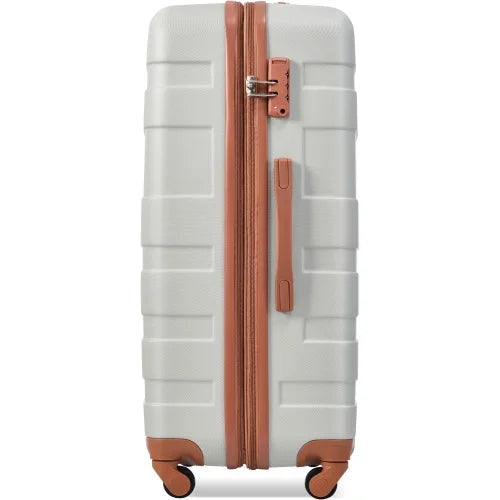 New and Hardshell Suitcase with Suitcase Brown) Sets 3pcs Grey ABS Luggage TSA 20''24''28''( Spinner Luggage sets Light Expandable Clearance Durable Lock Wheels Hardside Lightweight Model