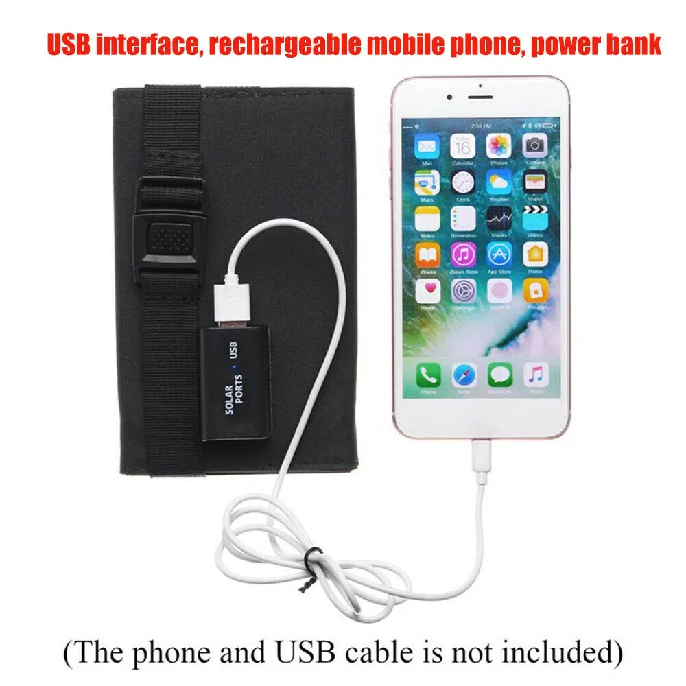 Portable Outdoors for Bank Solar Phone 80W Solar Hiking Panel Fishing Emergency Power Waterproof Charger Camping Charger Phone Solar