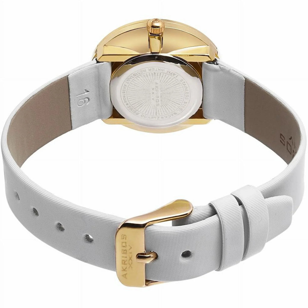 MOP Womens Dial Diamond Strap Swiss AK687YGW Quartz Watch Satin