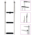 Ladder and Boarding Boat Mounting Ladder Dcenta Platform Swimming 3 for Telescopic Folding Non-Slip Steel Pool, Stainless
