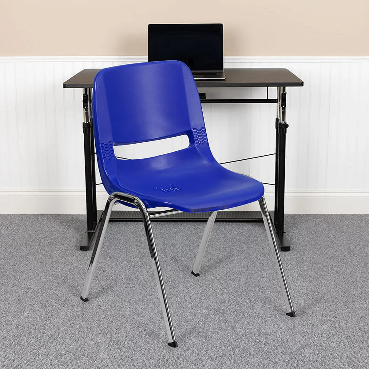 Height and Kid's HERCULES Chair 440 with Capacity 14" Series Stack Navy [RUT-14-NVY-CHR-GG] lb. Flash Chrome Furniture Shell Seat Frame Ergonomic