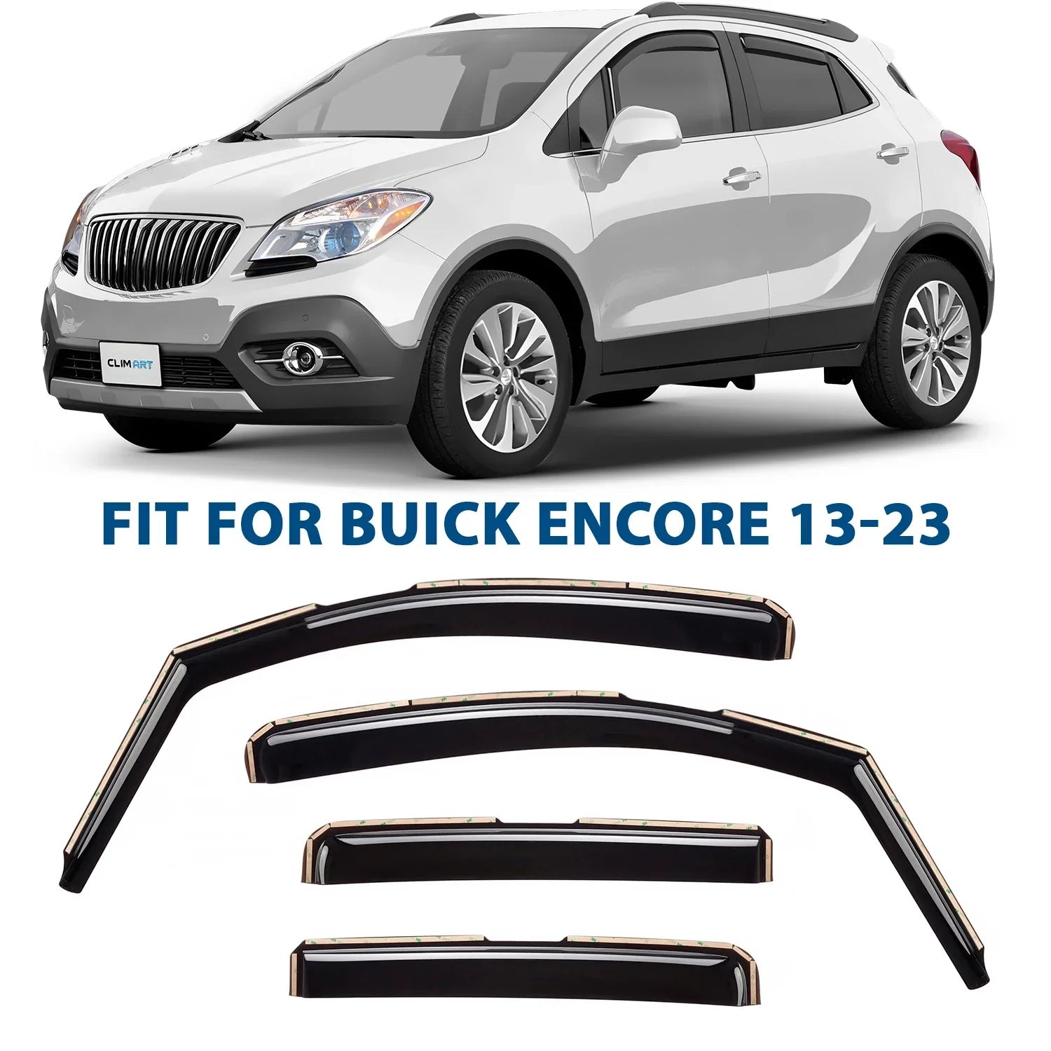 in-Channel Deflector, for 613268 Vent Visors, 2013-2023, Durable ART - Window Incredibly Deflectors, Vent pcs. Window Buick Original CLIM Encore Rain Guards 4