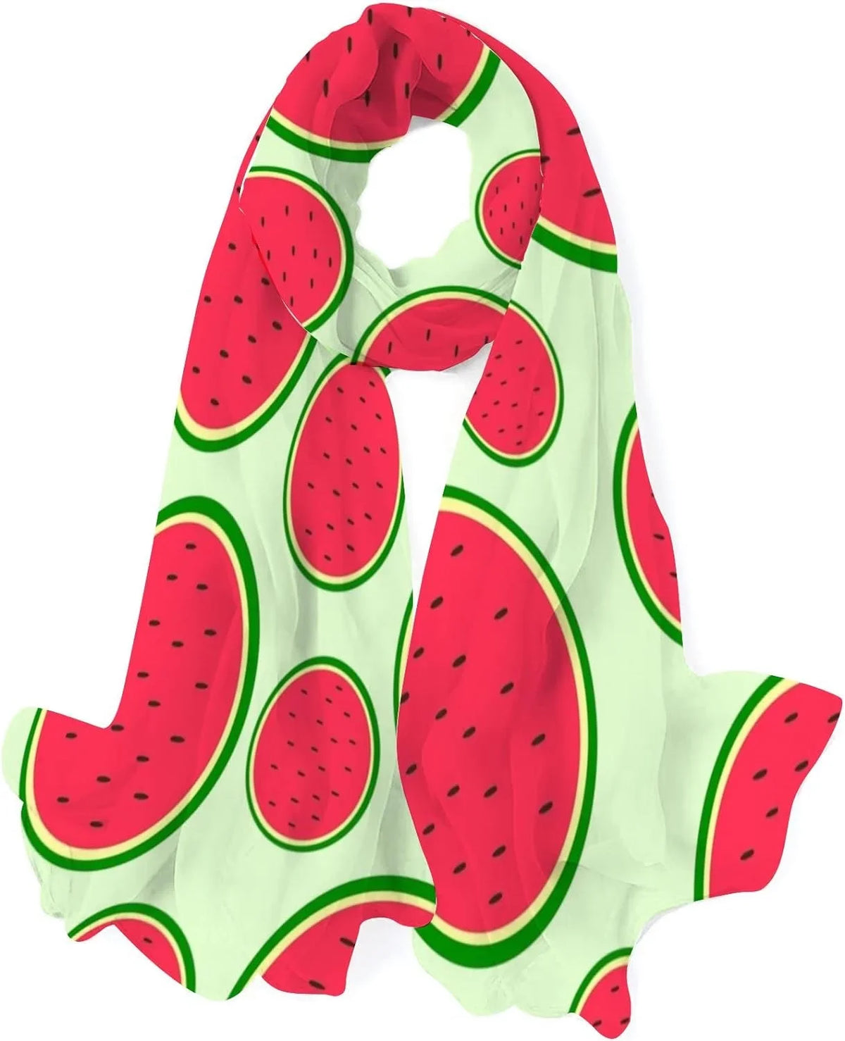 With Scarves Seeds Silk Women Wrap Neck for Scarf Long Watermelon Hyjoy Girls Shawl Lightweight