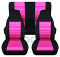 Two-Tone Covers:Black T241-Designcovers and Jeep Wrangler LJ Set Full Compatible Seat - Pink Hot with Front&Rear 2003-2006