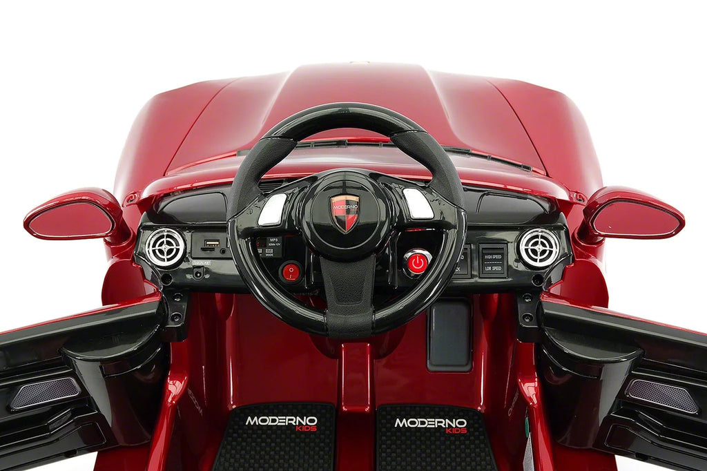 Parental Kids Roadster | with Electric Cherry Red Car 12V Ride-On Remote Kiddie R/C