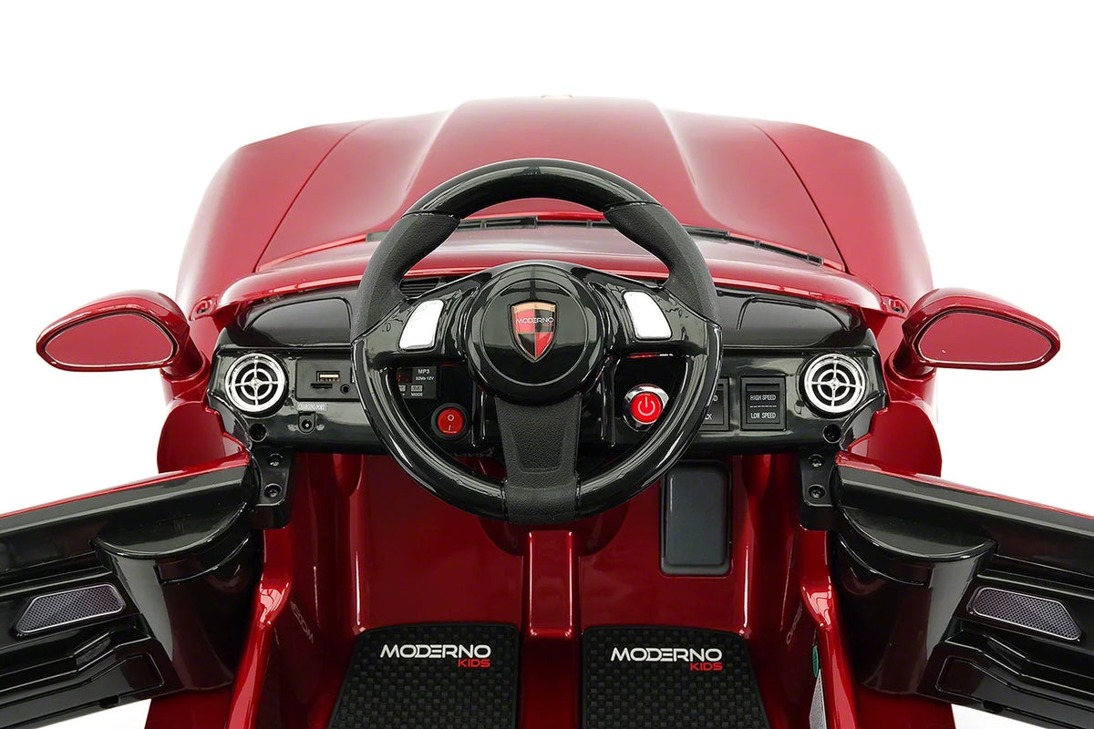 Parental Kids Roadster | with Electric Cherry Red Car 12V Ride-On Remote Kiddie R/C