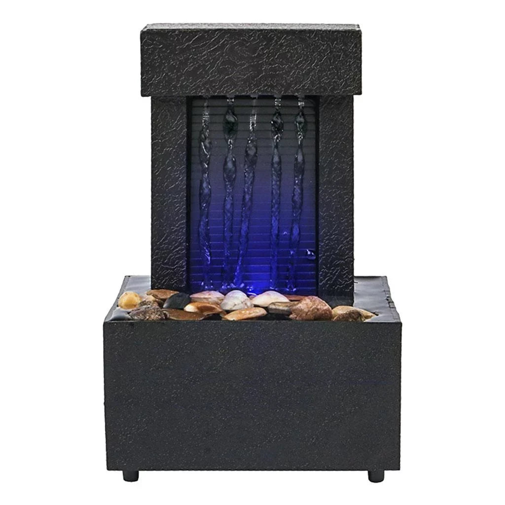 Battery Waterfall USB/AA Room, for Desktop LED Sound Relaxation, Decoration Water Light Fountain Indoor Water Office Living