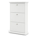 Cabinet Contemporary Allora Wood in Shoe White Drawer 3