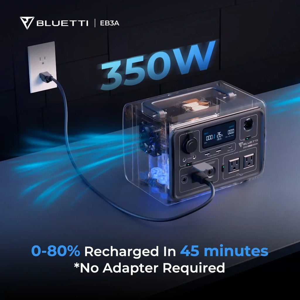 BLUETTI Station Generator, Power Home Bag,600W W/Carry LiFePO4 Use, EB3A Solar Generator, for Emergency 268Wh Portable Camping,