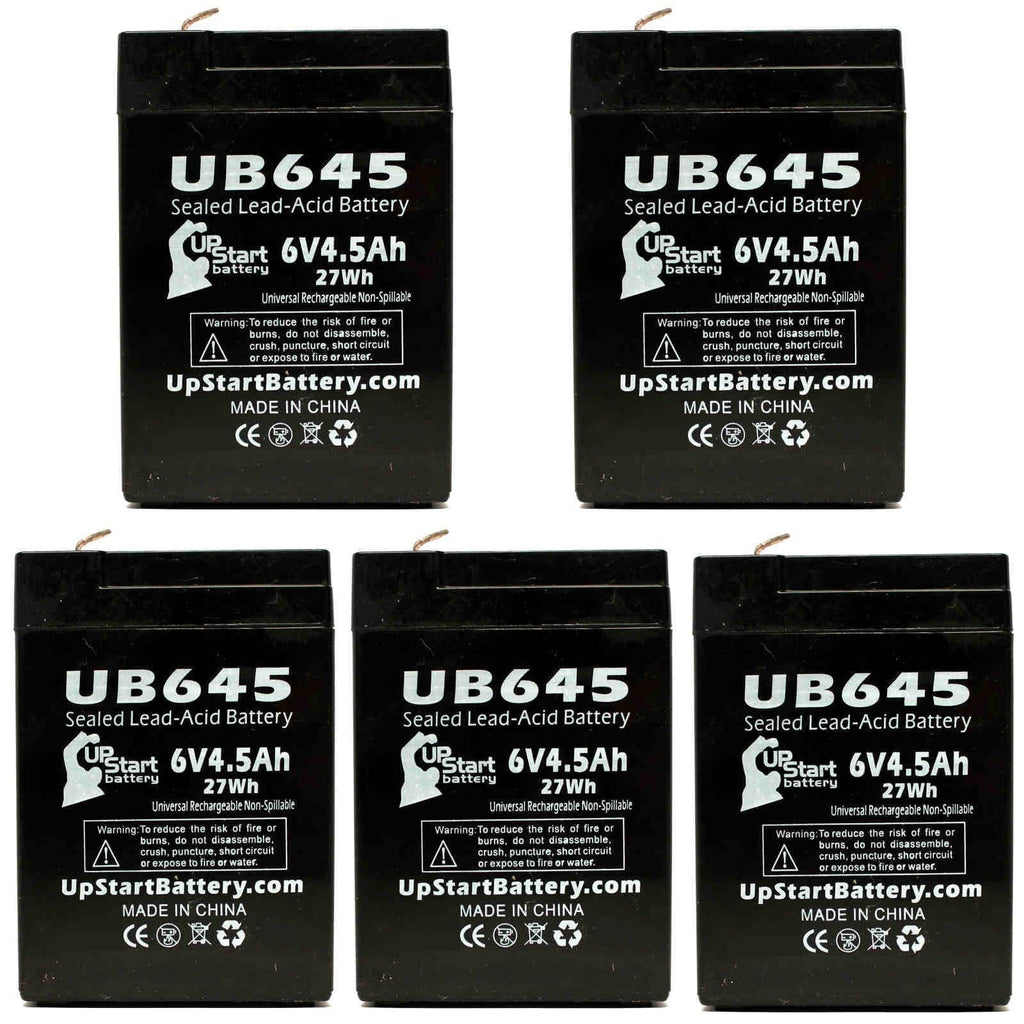 '- Includes BCPRO 4500mAh, - Lite Adapters Replacement AGM, to F1 F2 Pack Lead Terminal, 5x SLA) Universal Compatible Battery Terminal Tripp 4.5Ah, Battery 10 850 - UB645 Sealed (6V, Acid F1