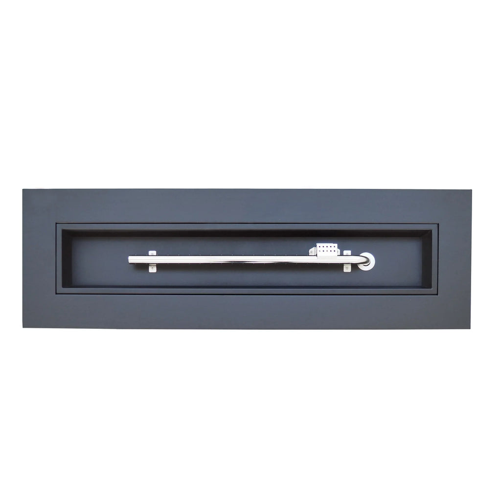 Grey Iron Gas Fire Outdoor Pit Dark , Rectangular Reign