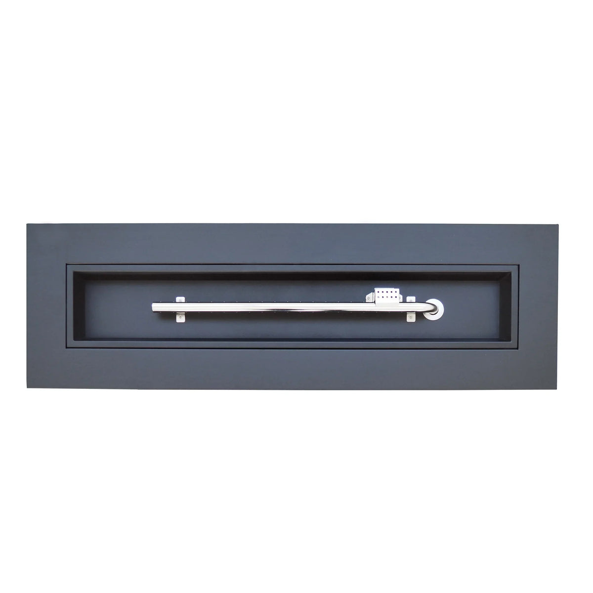 Grey Iron Gas Fire Outdoor Pit Dark , Rectangular Reign