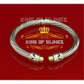 Stones Cubic King for Zirconia Fashion Of Bangle Inch 7 Round Men/Womens Bling's Silver