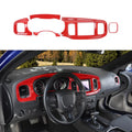 Dash for Trim Board Covers CheroCar Interior Charger Dodge Center Console 2015-2022,Red