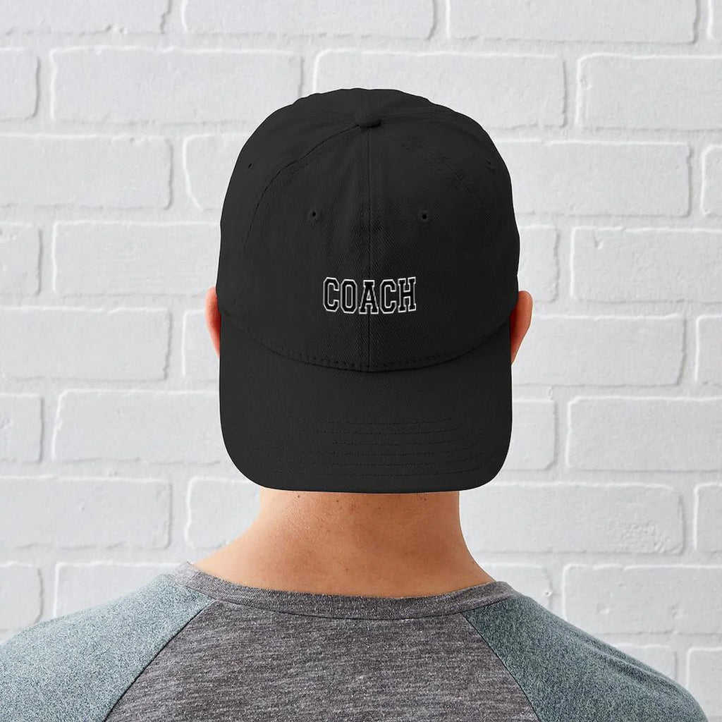 '- Cotton Black Adjustable CafePress Coach Black Hat Canvas - Cap Baseball Printed
