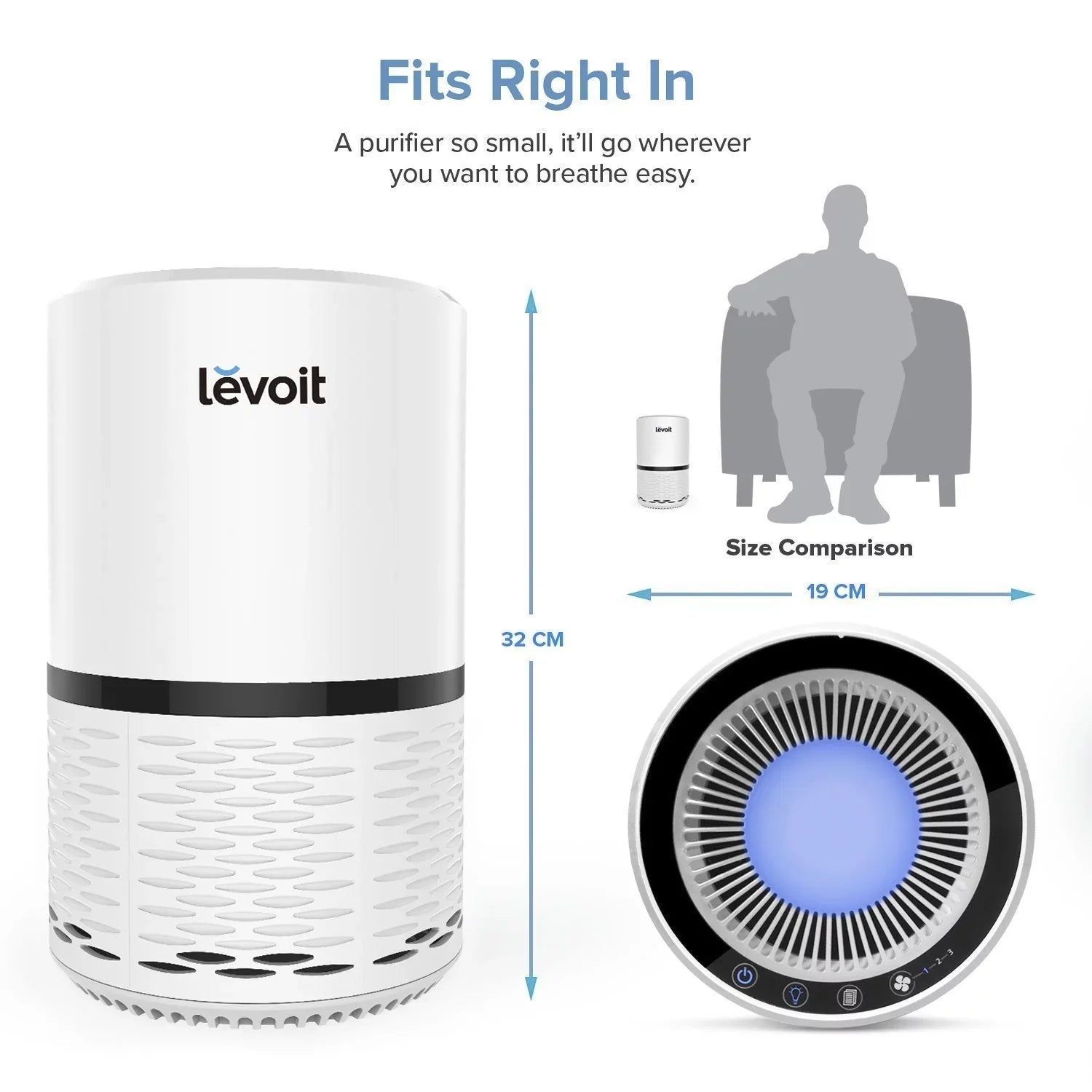 Filter with for LEVOIT Hepa Air More and Purifier LV-H132 Smoke, Bacteria, True